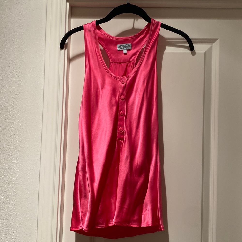 Hot pink silk top